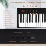 61 键便携式电子键盘钢琴全套数码钢琴套装带支架和凳子 61-Key Portable Electronic Keyboard Piano Complete Digital Piano Set with Stand and Stool