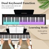 61 键便携式电子键盘钢琴全套数码钢琴套装带支架和凳子 61-Key Portable Electronic Keyboard Piano Complete Digital Piano Set with Stand and Stool