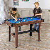 48英寸台球木制游戏桌带全套球儿童和成人-蓝色 48 Inch Pool Wooden Game Table with Full Set of Ballsfor Kids and Adults-Blue