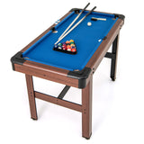 48英寸台球木制游戏桌带全套球儿童和成人-蓝色 48 Inch Pool Wooden Game Table with Full Set of Ballsfor Kids and Adults-Blue