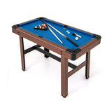 48英寸台球木制游戏桌带全套球儿童和成人-蓝色 48 Inch Pool Wooden Game Table with Full Set of Ballsfor Kids and Adults-Blue