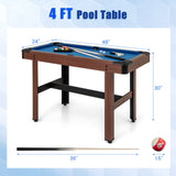 48英寸台球木制游戏桌带全套球儿童和成人-蓝色 48 Inch Pool Wooden Game Table with Full Set of Ballsfor Kids and Adults-Blue