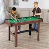 48英寸台球木制游戏桌带全套球儿童和成人-绿色 48 Inch Pool Wooden Game Table with Full Set of Ballsfor Kids and Adults-Green