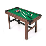 48英寸台球木制游戏桌带全套球儿童和成人-绿色 48 Inch Pool Wooden Game Table with Full Set of Ballsfor Kids and Adults-Green