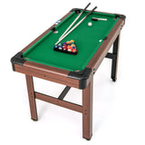 48英寸台球木制游戏桌带全套球儿童和成人-绿色 48 Inch Pool Wooden Game Table with Full Set of Ballsfor Kids and Adults-Green