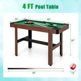 48英寸台球木制游戏桌带全套球儿童和成人-绿色 48 Inch Pool Wooden Game Table with Full Set of Ballsfor Kids and Adults-Green