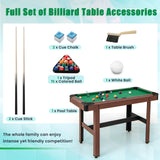 48英寸台球木制游戏桌带全套球儿童和成人-绿色 48 Inch Pool Wooden Game Table with Full Set of Ballsfor Kids and Adults-Green