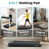 步行垫，承重 300 磅，带遥控功能，适合家用 - 黑色 Walking Pad with 300 lbs Weight Capacity and Remote Control for Home-Black