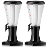 2 件套 3L 生啤酒塔式饮水机，带 LED 灯 Set of 2 3L Draft Beer Tower Dispenser with LED Lights