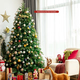 带多色灯光的预亮雪圣诞铰链树 - 9 英尺 Pre-Lit Snowy Christmas Hinged Tree with Multi-Color Lights-9'