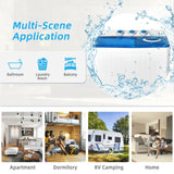 26磅便携式半自动双桶洗衣机带排水泵-蓝色 26lbs Portable Semi-Automatic Twin Tub Washing Machine with Drain Pump-Blue