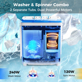 17.6磅便携式洗衣机带排水泵-蓝色 17.6 lbs Portable Washing Machine with Drain Pump-Blue