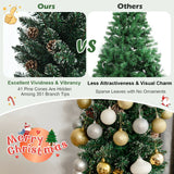 带松果的雪人造铅笔圣诞树 - 7 英尺 Snowy Artificial Pencil Christmas Tree with Pine Cones-7 ft