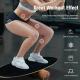 木质平衡板训练器摇摆滚轴用于运动训练-黑色 Wooden Balance Board Trainer Wobble Roller for Exercise Sports Training-Black