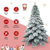 7.5英尺雪绒人造圣诞树 7.5 Feet Snow Flocked Artificial Christmas Tree