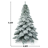 7.5英尺雪绒人造圣诞树 7.5 Feet Snow Flocked Artificial Christmas Tree