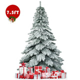 7.5英尺雪绒人造圣诞树 7.5 Feet Snow Flocked Artificial Christmas Tree