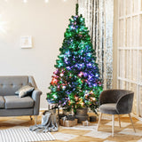 预亮多色光纤云杉人造圣诞树 - 7 英尺 Pre-lit Multi-Colored Fiber Optic Spruce Artificial Christmas Tree-7 ft