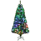 预亮多色光纤云杉人造圣诞树 - 7 英尺 Pre-lit Multi-Colored Fiber Optic Spruce Artificial Christmas Tree-7 ft