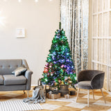 预亮多色光纤云杉人造圣诞树 - 5 英尺 Pre-lit Multi-Colored Fiber Optic Spruce Artificial Christmas Tree-5 ft