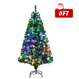 预亮多色光纤云杉人造圣诞树 - 5 英尺 Pre-lit Multi-Colored Fiber Optic Spruce Artificial Christmas Tree-5 ft