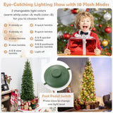 6 英尺预照明人造圣诞树，带 648 个 PVC PE 树枝尖 6 Feet Pre-Lit Artificial Christmas Tree with 648 PVC PE Branch Tips