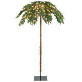 6 英尺预亮圣诞棕榈人造树，带 250 颗暖白 LED 灯 6 Feet Pre-Lit Xmas Palm Artificial Tree with 250 Warm-White LED Lights