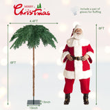 6 英尺预亮圣诞棕榈人造树，带 250 颗暖白 LED 灯 6 Feet Pre-Lit Xmas Palm Artificial Tree with 250 Warm-White LED Lights