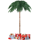 6 英尺预亮圣诞棕榈人造树，带 250 颗暖白 LED 灯 6 Feet Pre-Lit Xmas Palm Artificial Tree with 250 Warm-White LED Lights