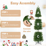 7.5 英尺预亮全人造圣诞树，带暖白色和多色 LED 灯 7.5 Feet Pre-lit Full Artificial Christmas Tree with Warm White and Multi-color LED Lights