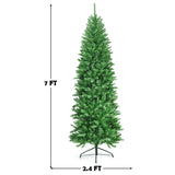 7 英尺 PVC 铰链预亮人造杉木铅笔圣诞树，带 150 盏灯 - 7 英尺 7 Feet PVC Hinged Pre-lit Artificial Fir Pencil Christmas Tree with 150 Lights-7 ft