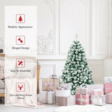 4.5 英尺预亮优质雪植铰链人造圣诞树 4.5 Feet Pre-Lit Premium Snow Flocked Hinged Artificial Christmas Tree