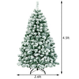 4.5 英尺预亮优质雪植铰链人造圣诞树 4.5 Feet Pre-Lit Premium Snow Flocked Hinged Artificial Christmas Tree