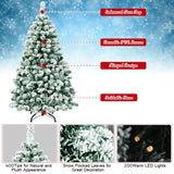 4.5 英尺预亮优质雪植铰链人造圣诞树 4.5 Feet Pre-Lit Premium Snow Flocked Hinged Artificial Christmas Tree