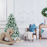 4.5 英尺预亮优质雪植铰链人造圣诞树 4.5 Feet Pre-Lit Premium Snow Flocked Hinged Artificial Christmas Tree