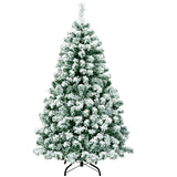 4.5 英尺预亮优质雪植铰链人造圣诞树 4.5 Feet Pre-Lit Premium Snow Flocked Hinged Artificial Christmas Tree