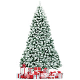 7.5 英尺预亮优质雪绒铰链人造圣诞树，带 550 盏灯 7.5 Feet Pre-Lit Premium Snow Flocked Hinged Artificial Christmas Tree with 550 Lights