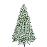 7.5 英尺雪绒人造圣诞树，铰接有 1346 尖端和可折叠底座 7.5 Feet Snow Flocked Artificial Christmas Tree Hinged with 1346 Tip and Foldable Base