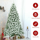 7.5 英尺雪绒人造圣诞树，铰接有 1346 尖端和可折叠底座 7.5 Feet Snow Flocked Artificial Christmas Tree Hinged with 1346 Tip and Foldable Base