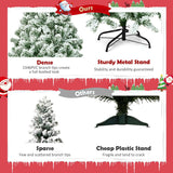 7.5 英尺雪绒人造圣诞树，铰接有 1346 尖端和可折叠底座 7.5 Feet Snow Flocked Artificial Christmas Tree Hinged with 1346 Tip and Foldable Base