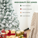 4.5 英尺预亮优质雪绒圣诞树，带 150 盏灯 4.5 Feet Pre-Lit Premium Snow Flocked Christmas Tree with 150 Lights