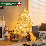 4.5 英尺预亮优质雪绒圣诞树，带 150 盏灯 4.5 Feet Pre-Lit Premium Snow Flocked Christmas Tree with 150 Lights