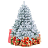 4.5 英尺预亮优质雪绒圣诞树，带 150 盏灯 4.5 Feet Pre-Lit Premium Snow Flocked Christmas Tree with 150 Lights