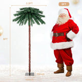 6 英尺预亮人造热带圣诞棕榈树，带 210 颗多色灯光 6 Feet Pre-Lit Artificial Tropical Christmas Palm Tree with 210 Multi-Color Lights