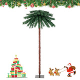 6 英尺预亮人造热带圣诞棕榈树，带 210 颗多色灯光 6 Feet Pre-Lit Artificial Tropical Christmas Palm Tree with 210 Multi-Color Lights