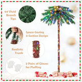 6 英尺预亮人造热带圣诞棕榈树，带 210 颗多色灯光 6 Feet Pre-Lit Artificial Tropical Christmas Palm Tree with 210 Multi-Color Lights