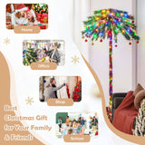 6 英尺预亮人造热带圣诞棕榈树，带 210 颗多色灯光 6 Feet Pre-Lit Artificial Tropical Christmas Palm Tree with 210 Multi-Color Lights