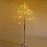 5 英尺预亮白色树枝桦树，带 72 个 LED 灯，适合圣诞节 5 Feet Pre-lit White Twig Birch Tree with 72 LED Lights for Christmas