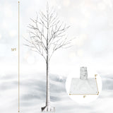 5 英尺预亮白色树枝桦树，带 72 个 LED 灯，适合圣诞节 5 Feet Pre-lit White Twig Birch Tree with 72 LED Lights for Christmas