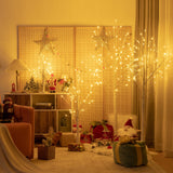 5 英尺预亮白色树枝桦树，带 72 个 LED 灯，适合圣诞节 5 Feet Pre-lit White Twig Birch Tree with 72 LED Lights for Christmas